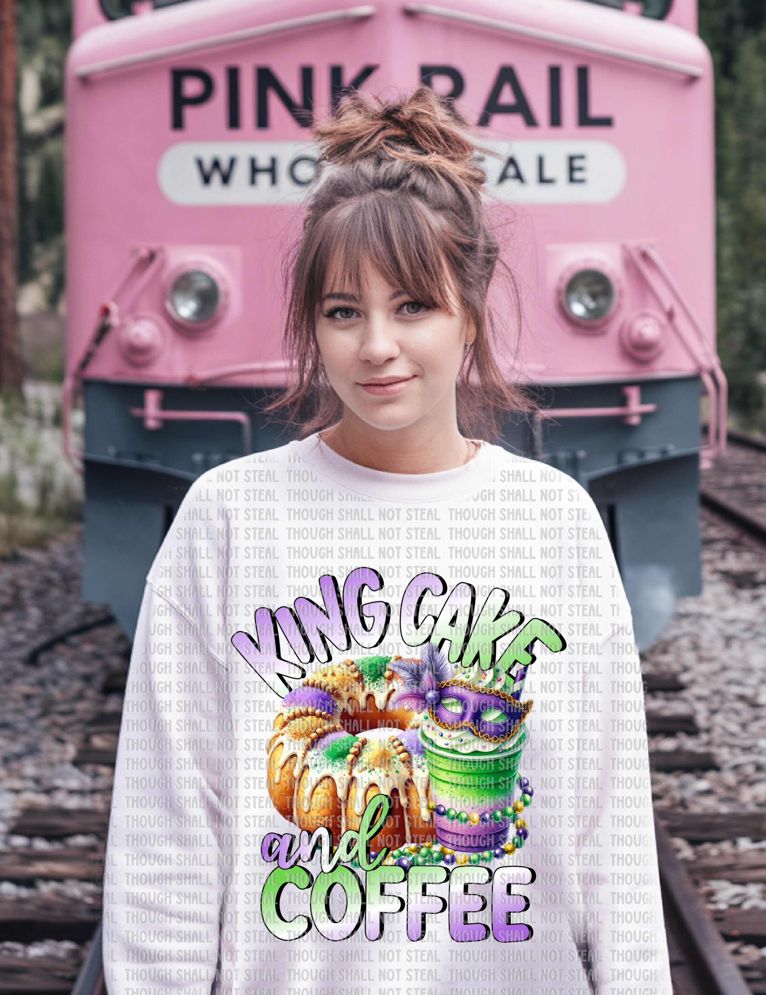 09-132 King Cake & Coffee DTF TRANSFER ONLY