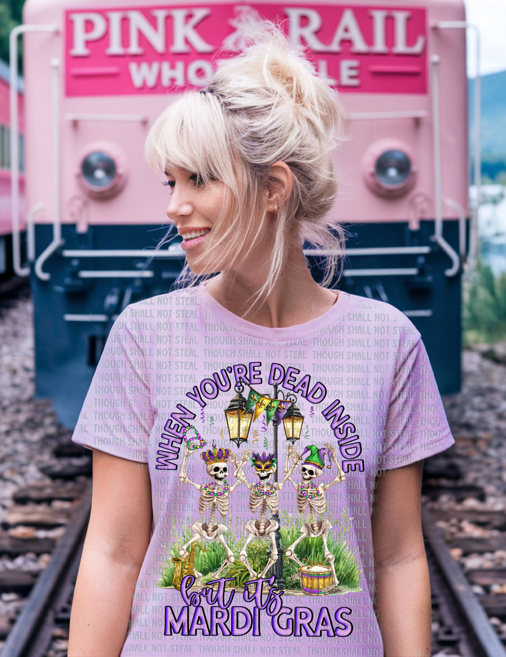 09-141 When You_re Dead inside but it_s Mardi Gras Completed Tee