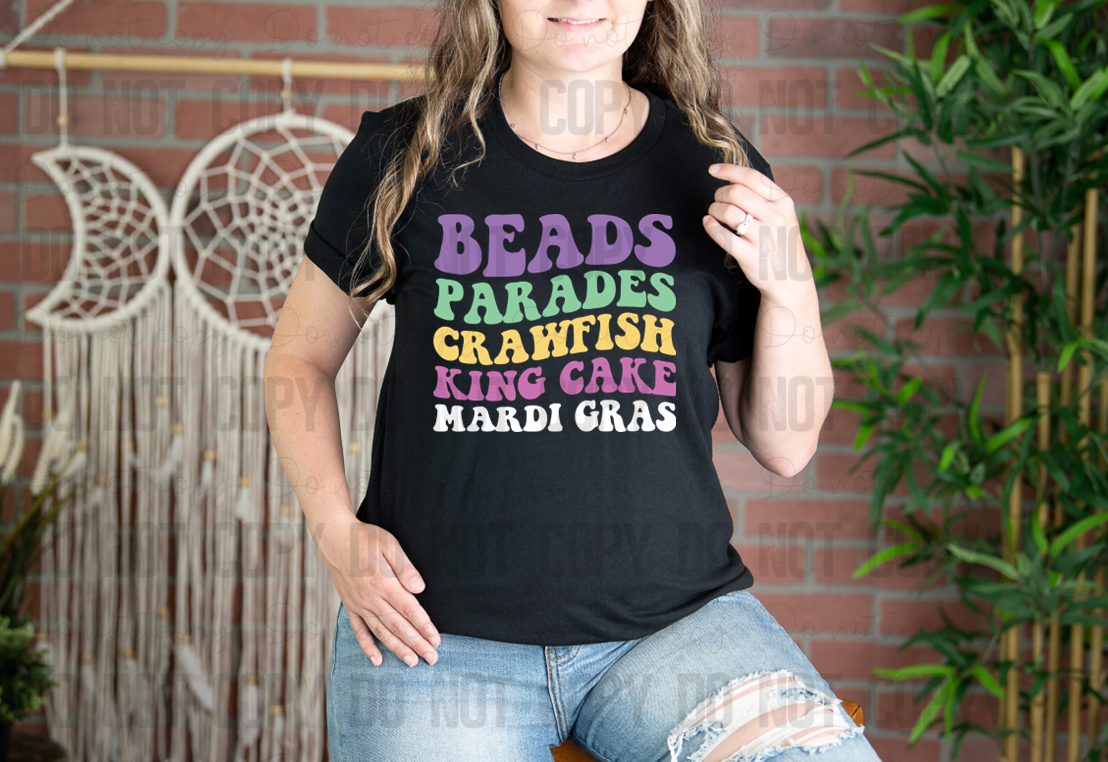 09-43 Beads Parades Crawfish  DTF TRANSFER ONLY