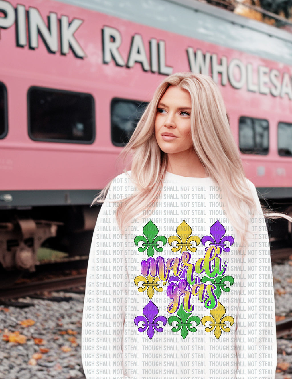 09-63 Fleur-de-lis Mardi Gras Completed Tee