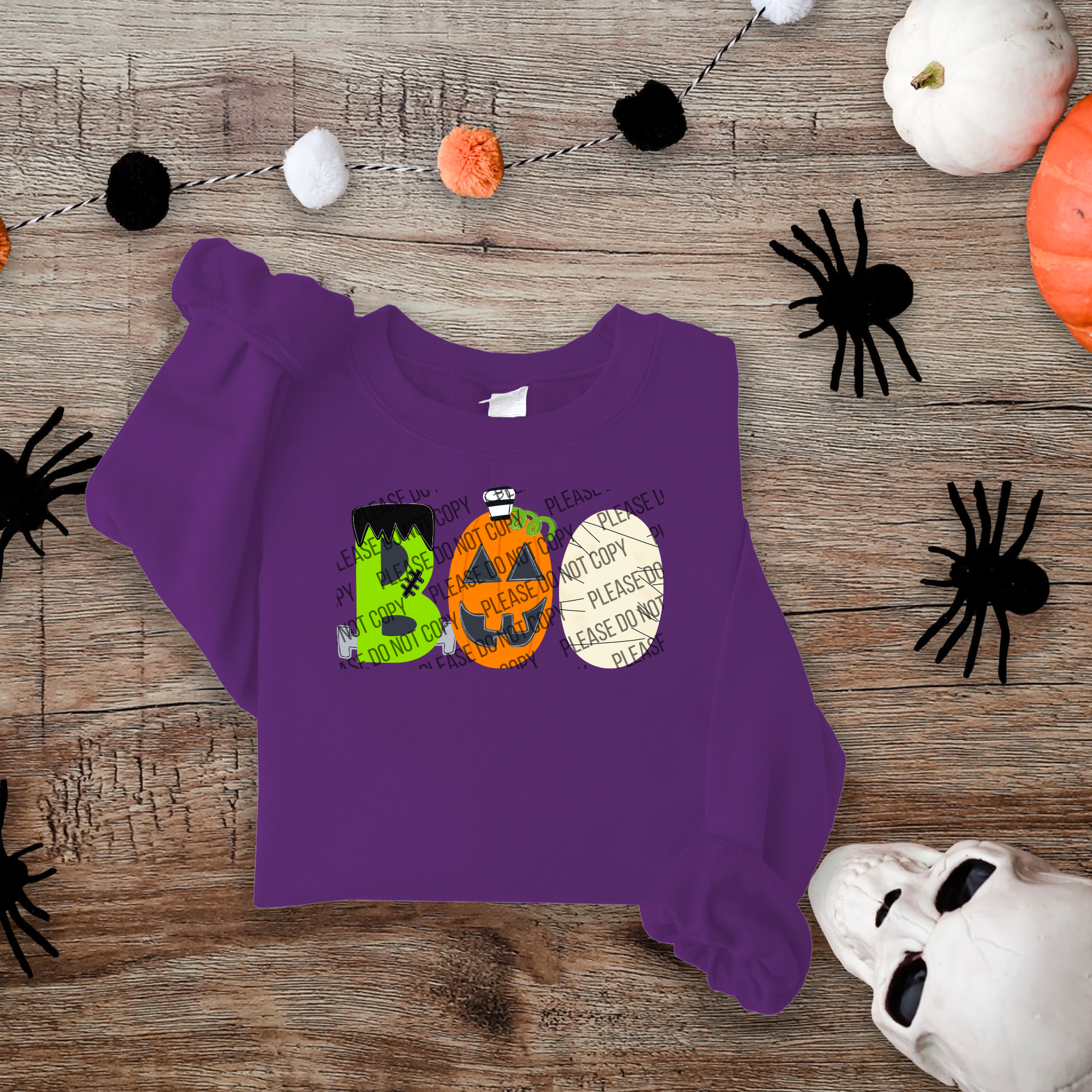 10-103 BOO Doodle Letters Completed Tee