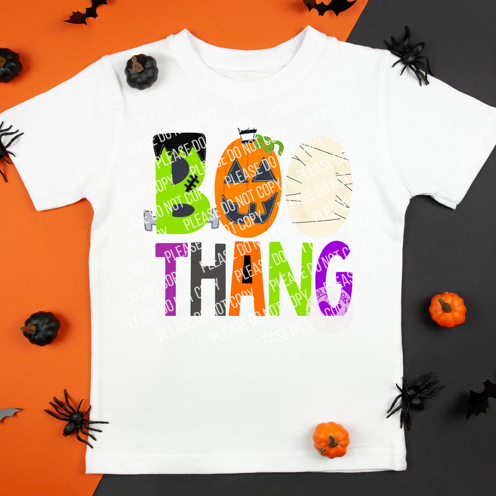10-104 Boo Thang Doodle Letters Completed Tee