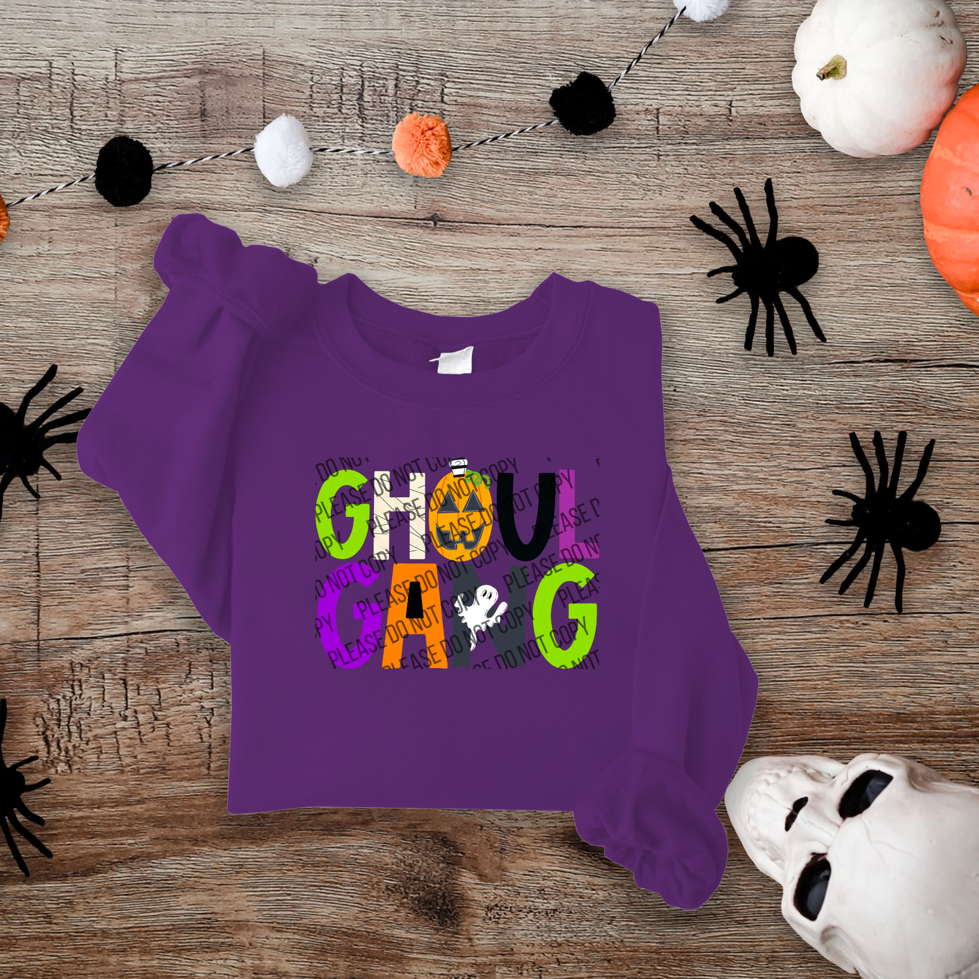 10-108 Ghoul Gang Doodle Letters DTF TRANSFER ONLY