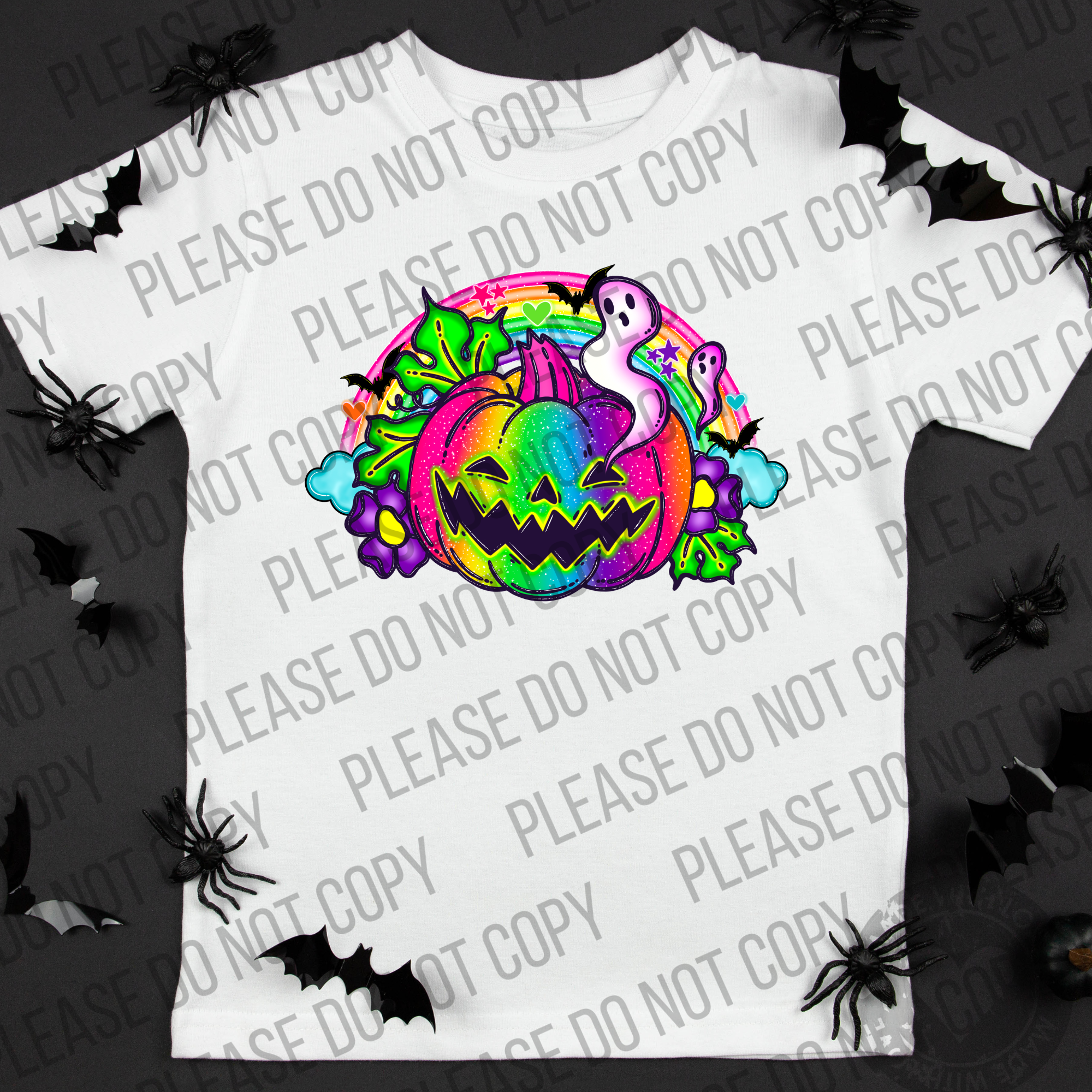 10-115 Spooky Bright Pumpkin Colors Completed Tee