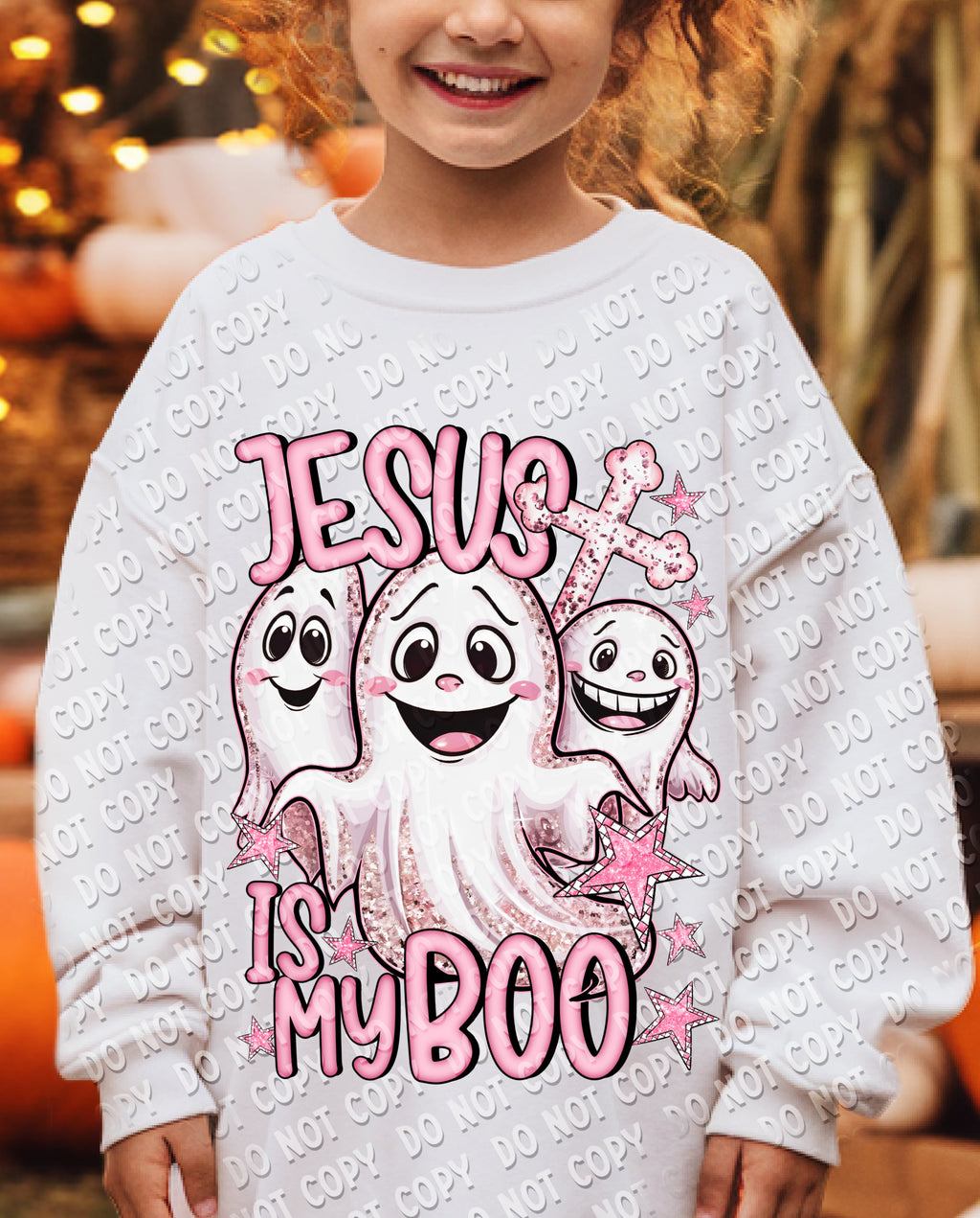 10-192 Jesus is my Boo - Pink Completed Tee