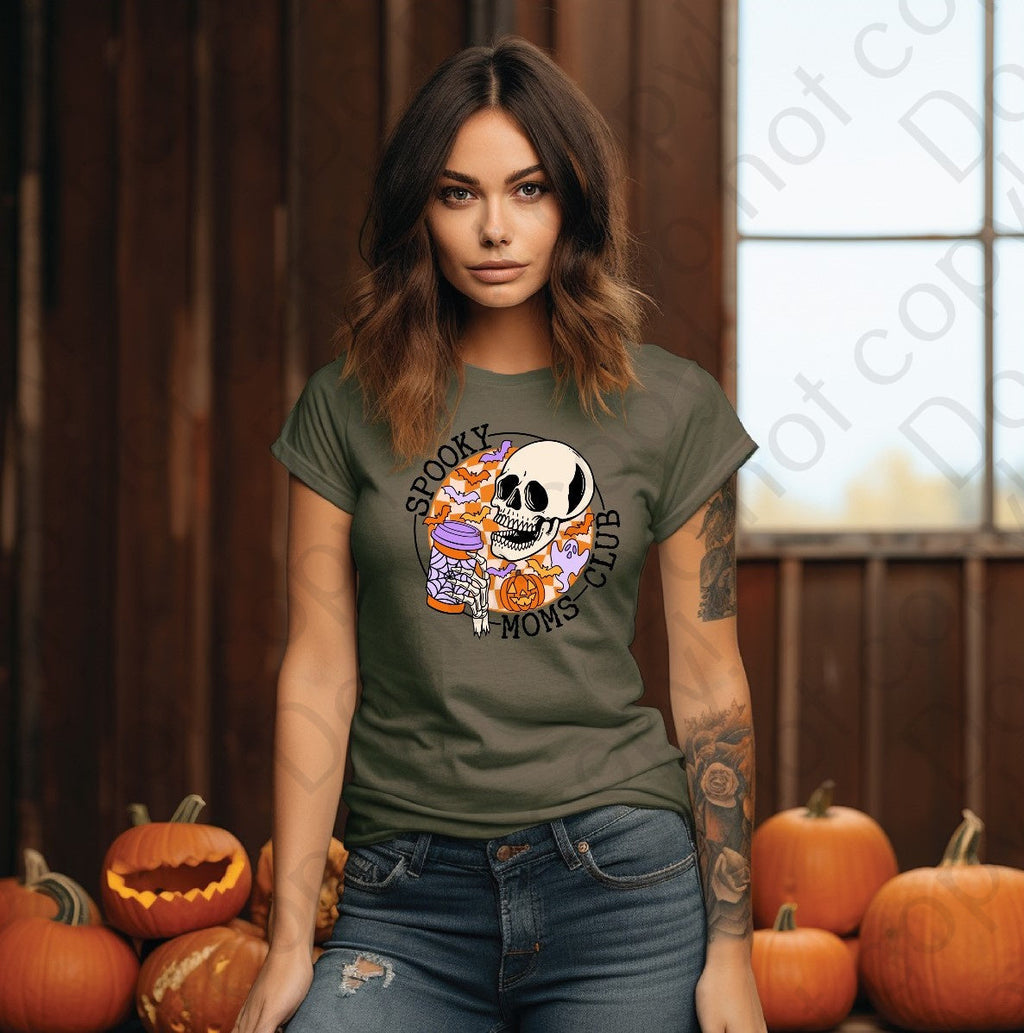 10-220 spooky moms-club black font Completed Tee
