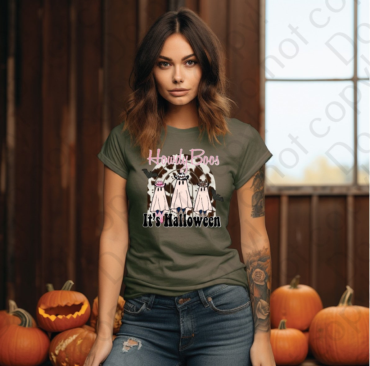 10-222 howdy boos its halloween DTF Transfer ONLY
