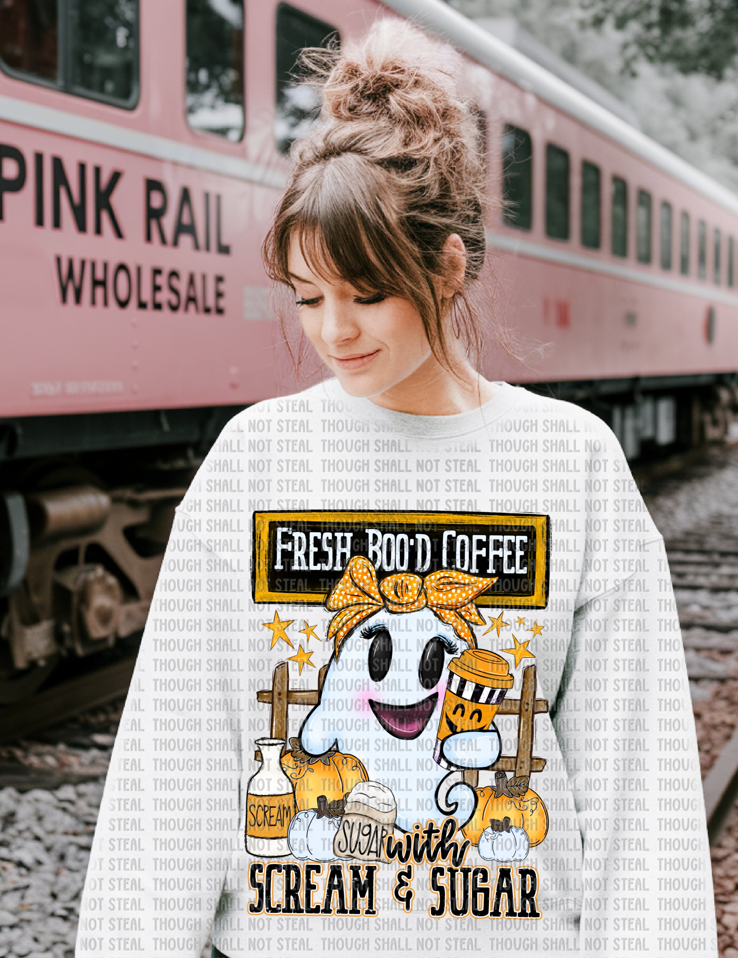 10-258 Fresh Boo_d Coffee with Scream and sugar DTF Transfer ONLY