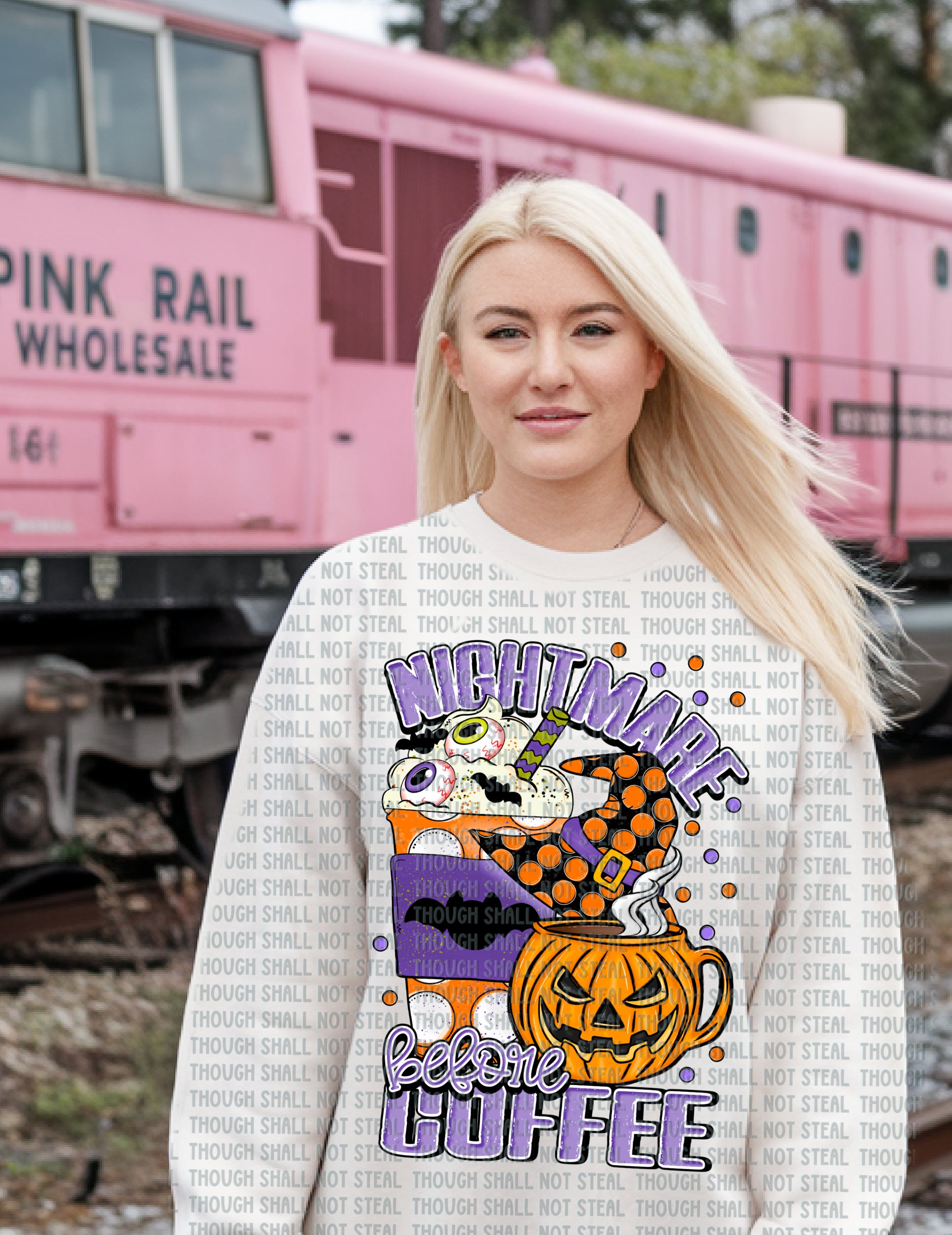 10-259 Nightmare before Coffee DTF Transfer ONLY