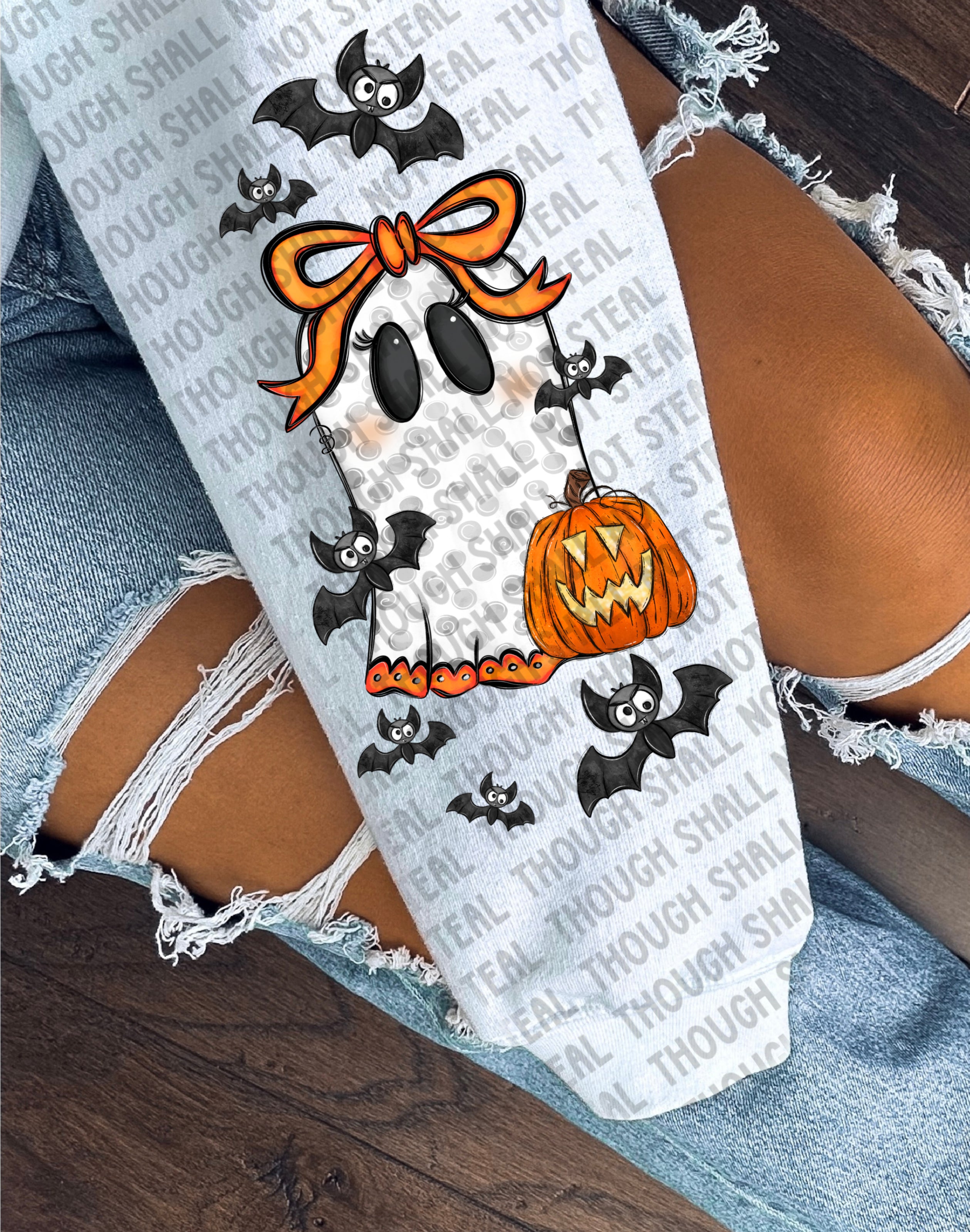 10-266 Girl - Blank Ghost Halloween Custom DTF Transfer ONLY