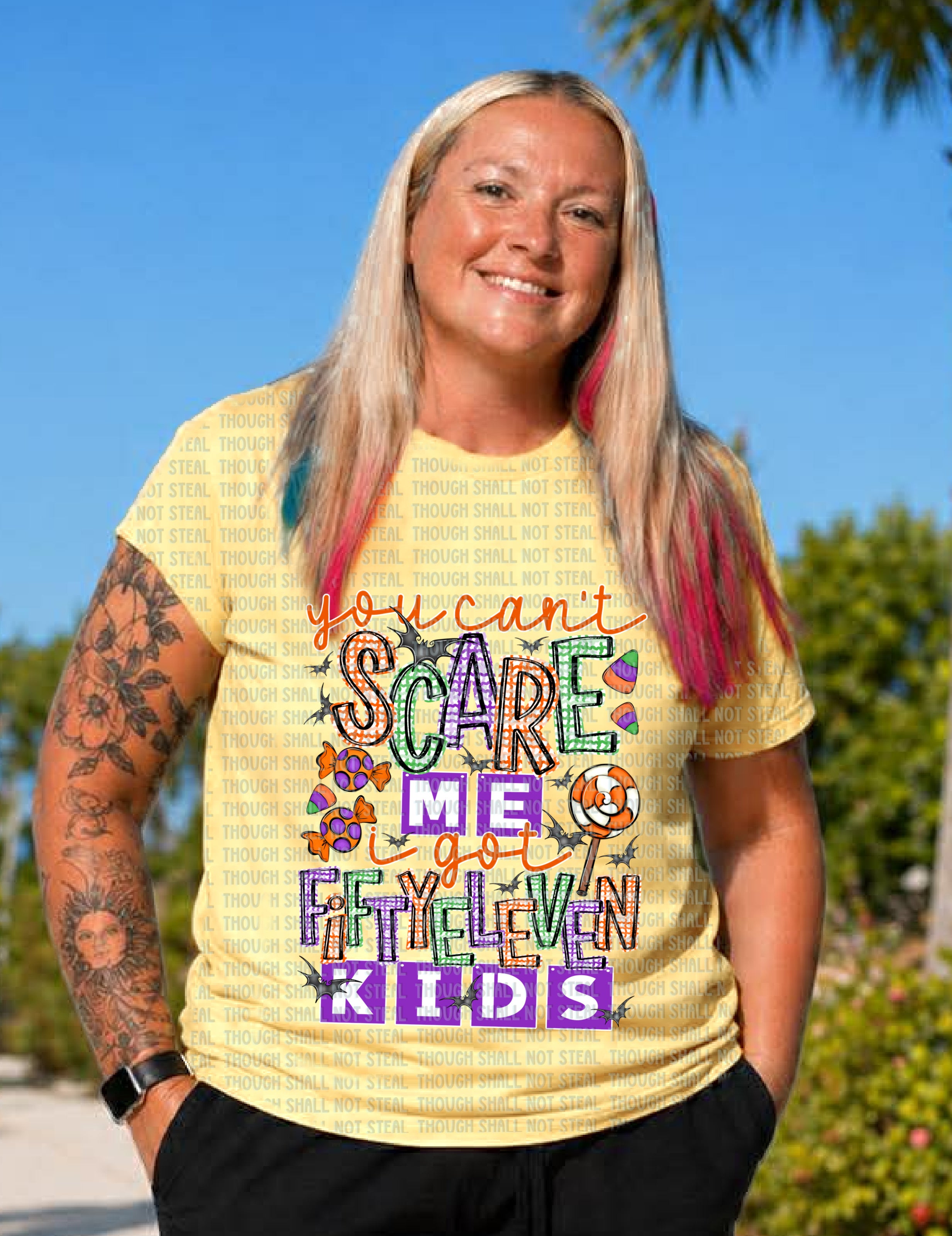 10-268 You can_t scare me I got fiftyeleven kids DTF Transfer ONLY