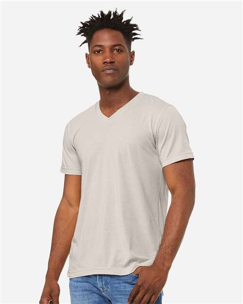 Unisex Heather CVC V-Neck Tee