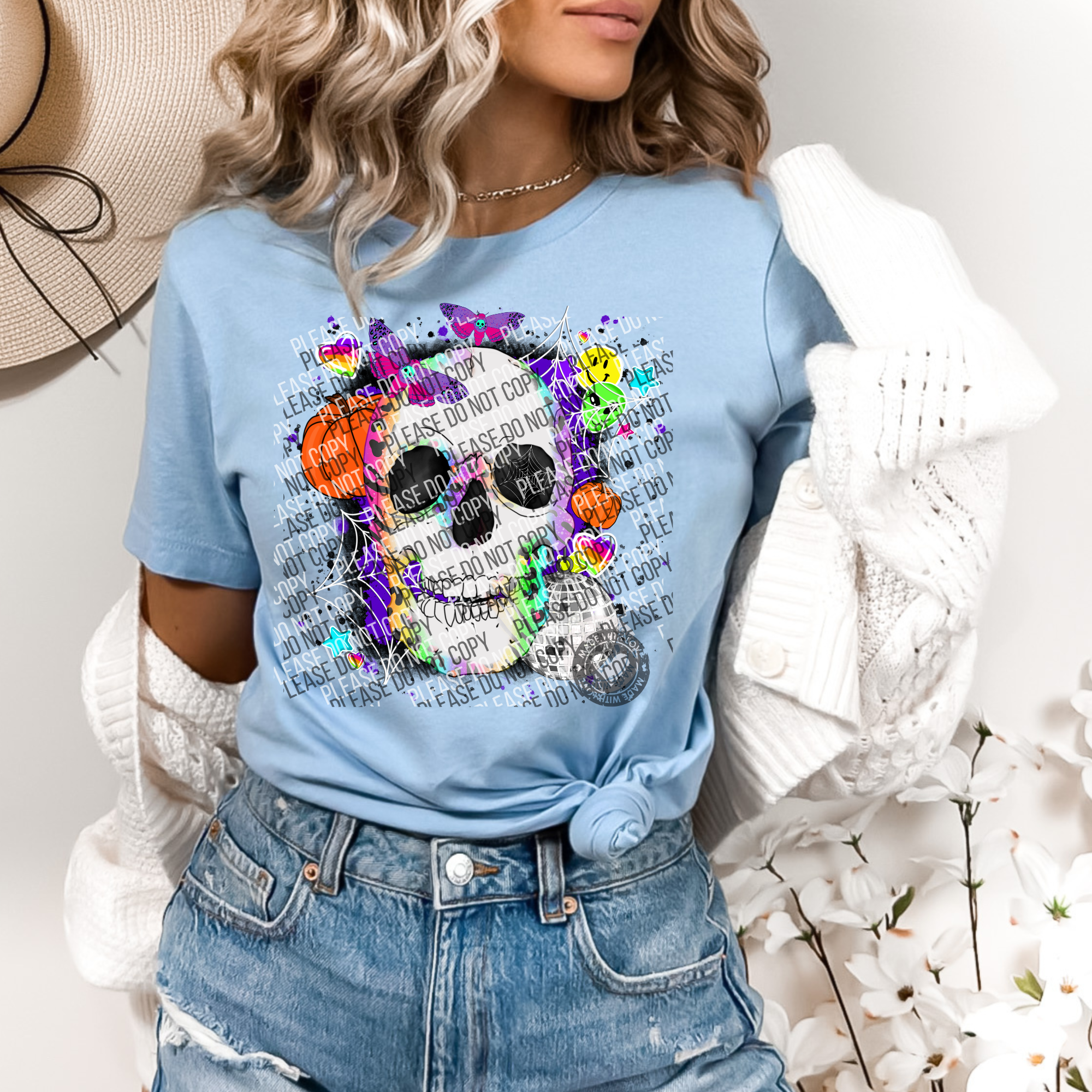 10-116 Bright Butterfly Skeleton  DTF TRANSFER ONLY