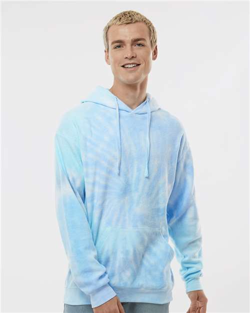 Unisex Tie-Dyed Cloud Inside-Out Fleece Hooded Sweatshirt