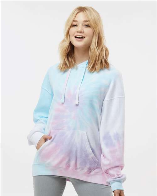 Unisex Tie-Dyed Cloud Inside-Out Fleece Hooded Sweatshirt