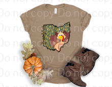 Load image into Gallery viewer, 11-04 Thankful turkey Ohio mock Completed Tee
