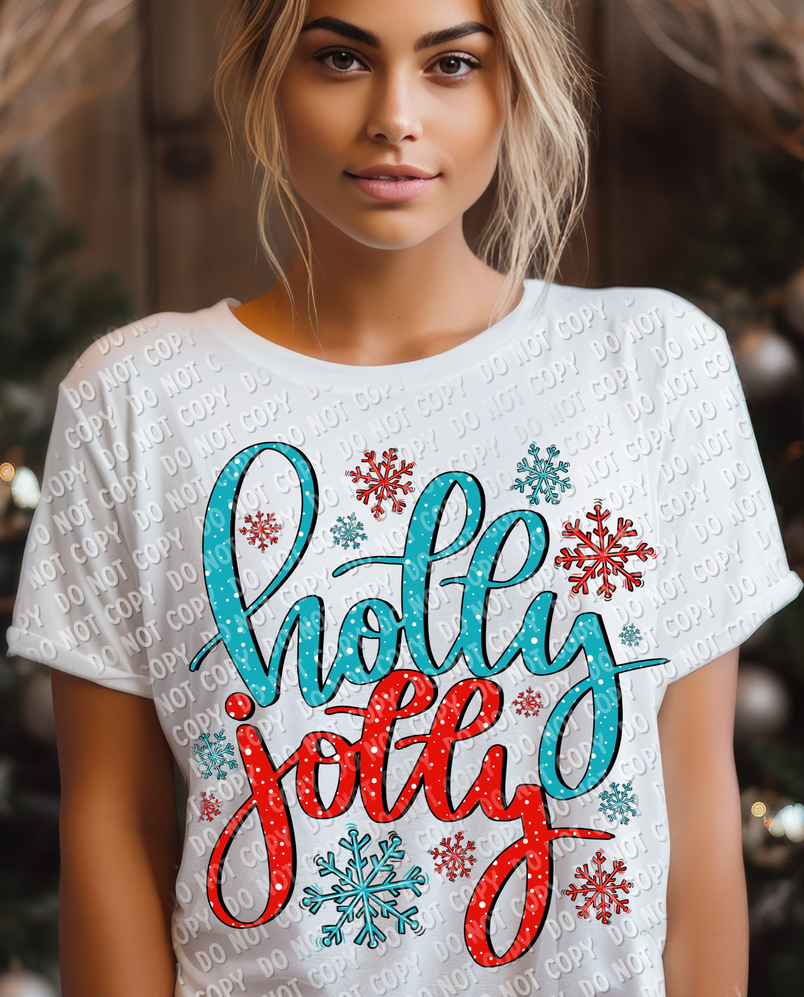 12-254 Holly Jolly DTF TRANSFER ONLY