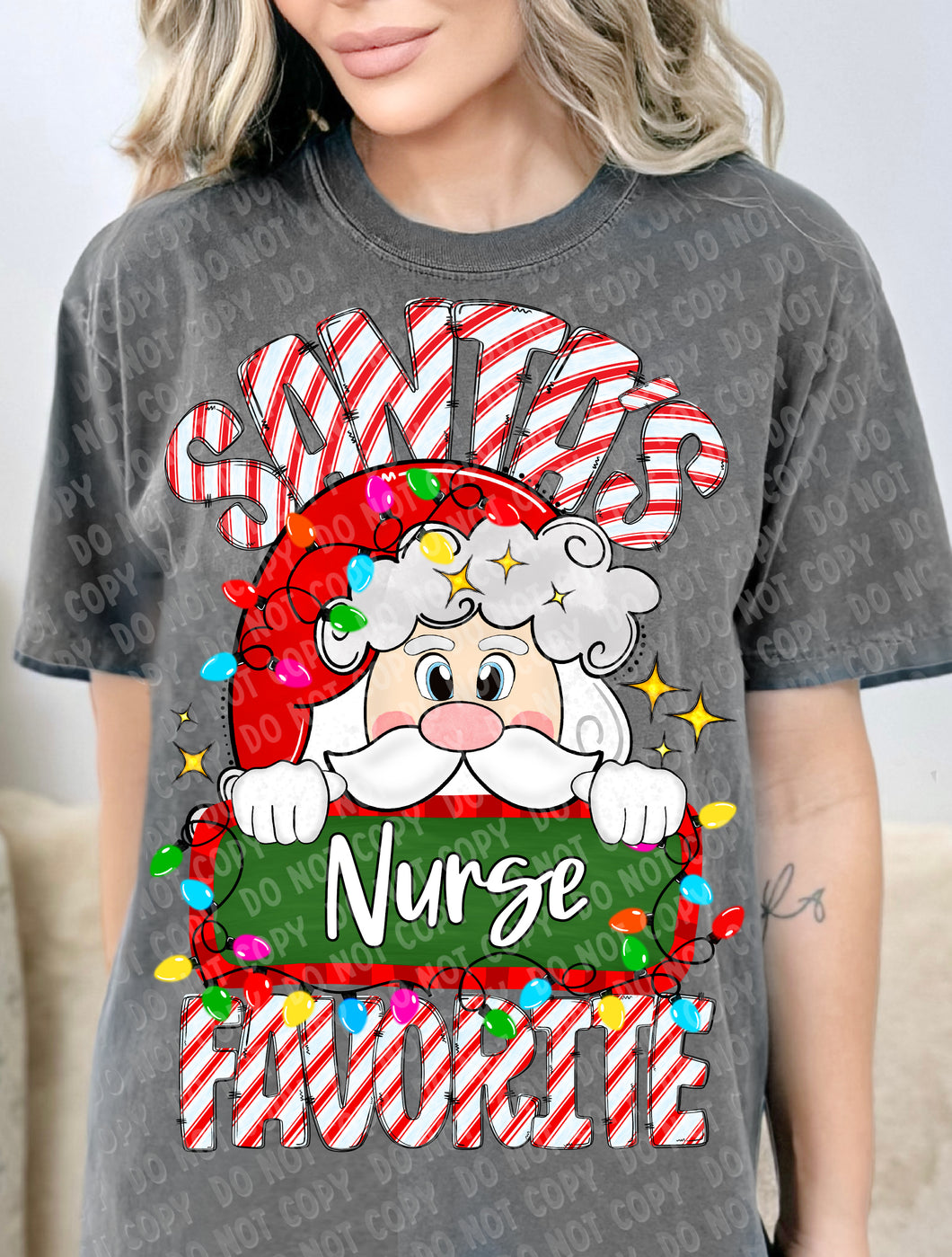 12-270-FF Nurse - Santa_s Favorite DTF TRANSFER ONLY