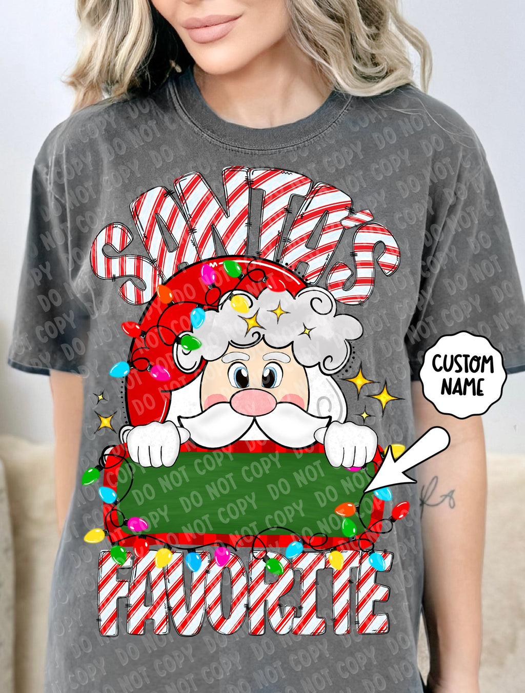 12-270 Blank Custom - Santa_s Favorite mock Completed Tee
