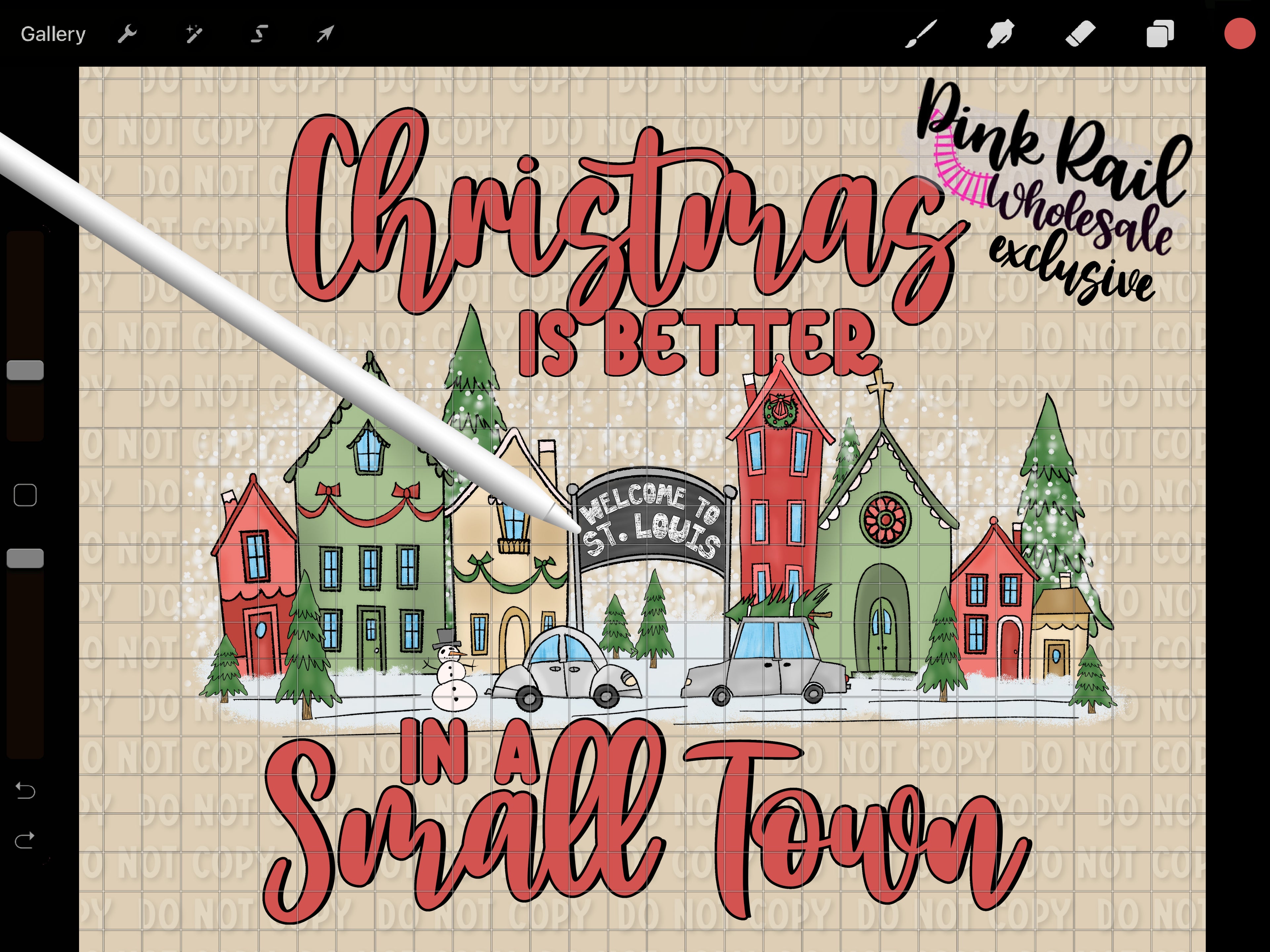 12-275-A Blank- Christmas is better in a small town DTF TRANSFER ONLY