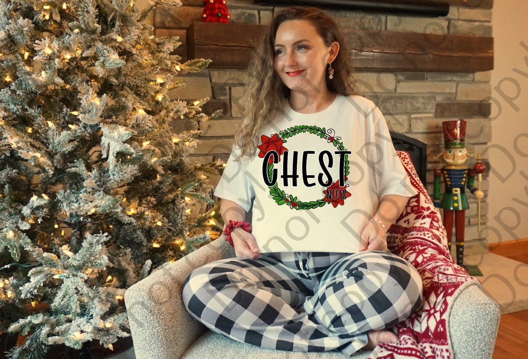 12-325 Chest Nuts Wreath DTF TRANSFER ONLY