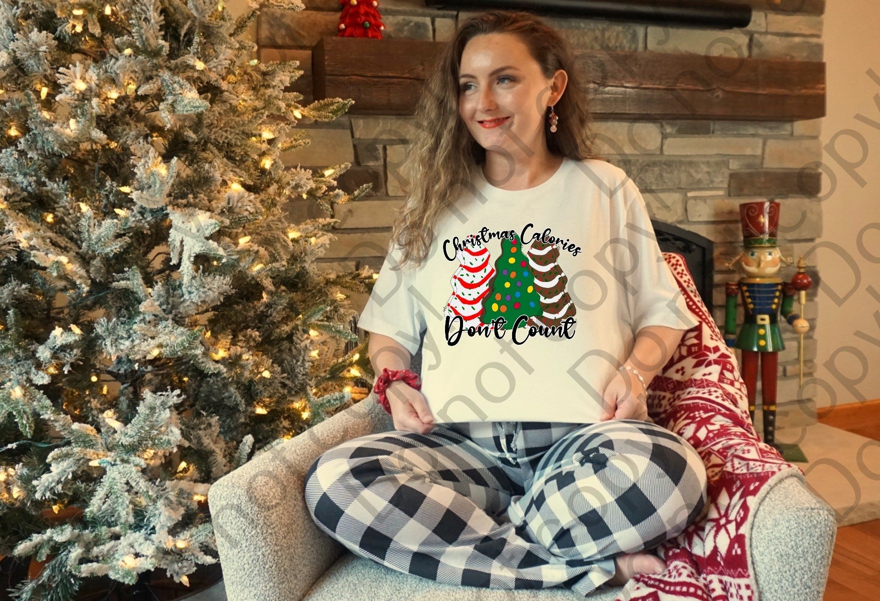 12-326 Christmas calories Don't Count 2 Completed Tee