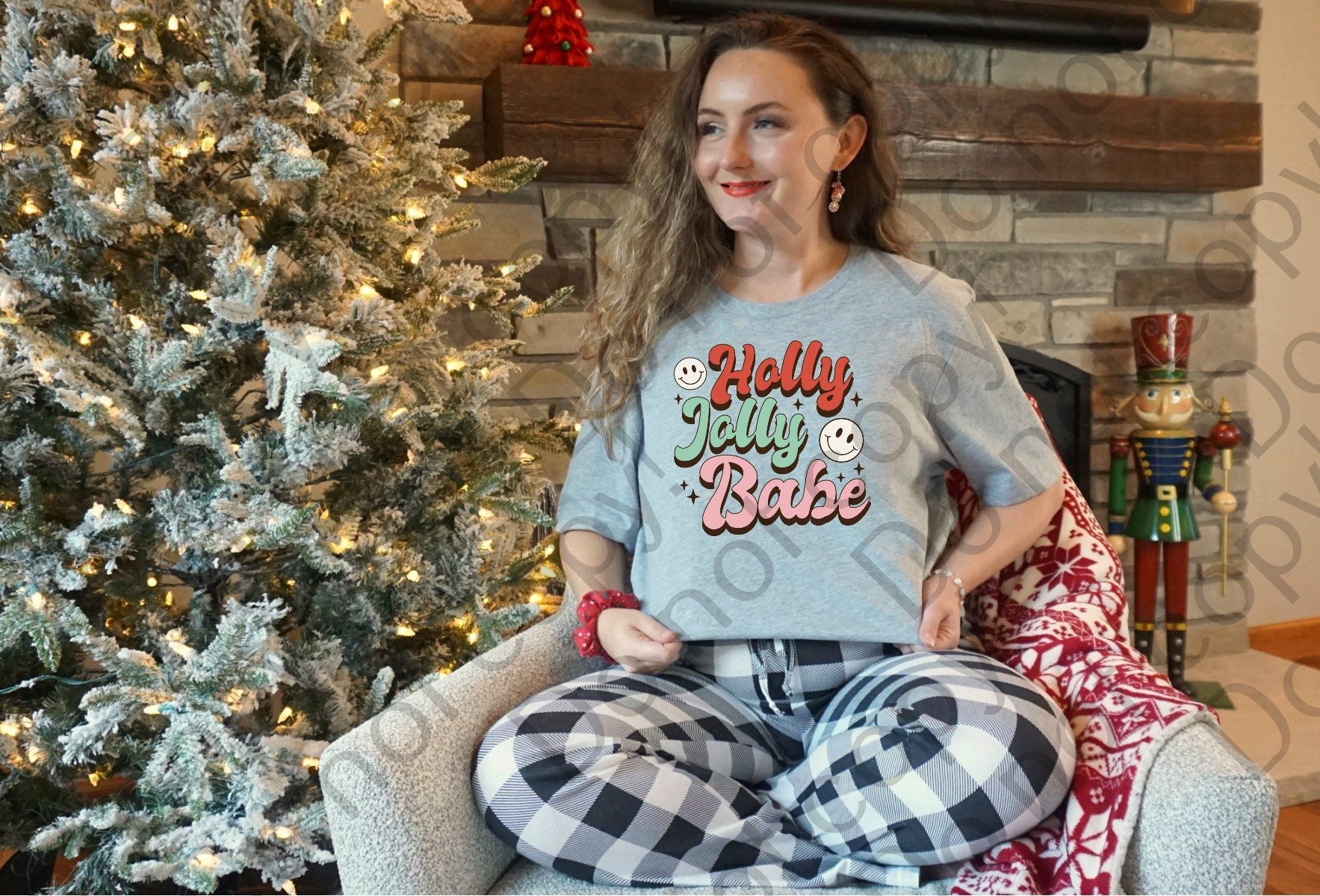 12-349 Holly Jolly Babe DTF TRANSFER ONLY