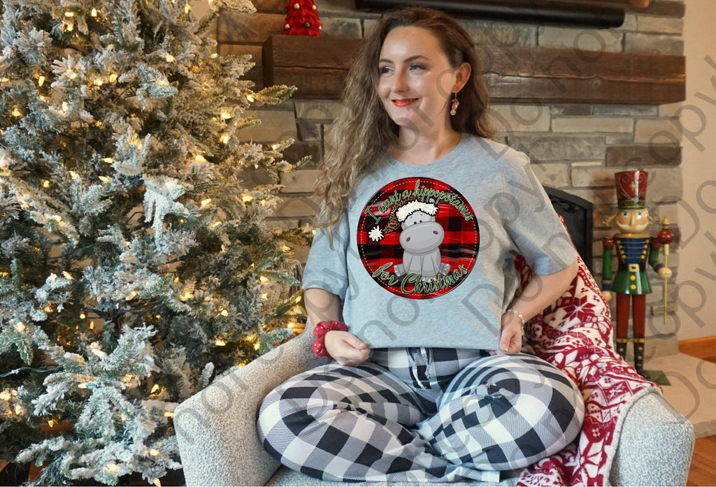 12-350 I Want A Hippopotamus For Christmas Completed Tee