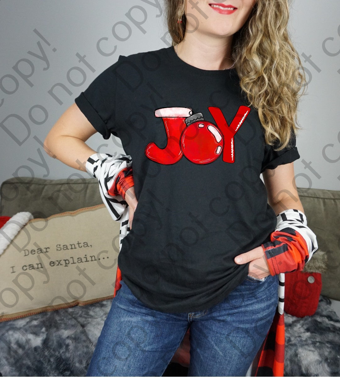 12-352 Joy Santa Hat and Ornament DTF TRANSFER ONLY