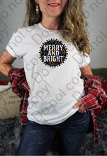 Load image into Gallery viewer, 12-362 Merry and Bright White with Neon Completed Tee
