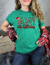 Load image into Gallery viewer, 12-372 Merry Christmas Gingerbread Cheetah Completed Tee
