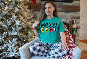 12-386 Merry Mama Glitter Lights Completed Tee