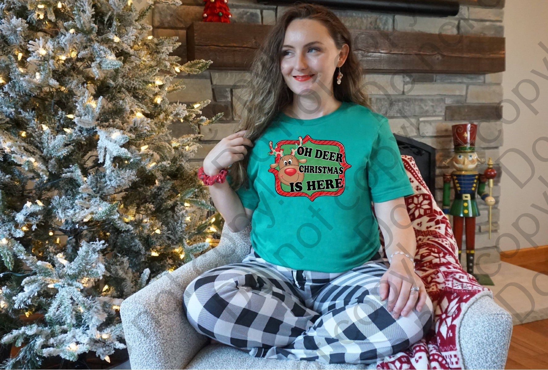 12-394 Oh Deer Christmas is Here - Boy DTF TRANSFER ONLY