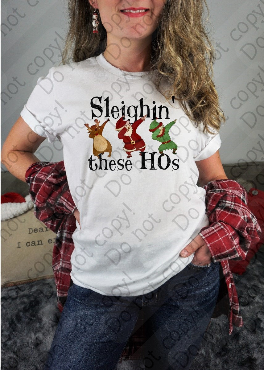 12-406 Sleighin These Hos Completed Tee
