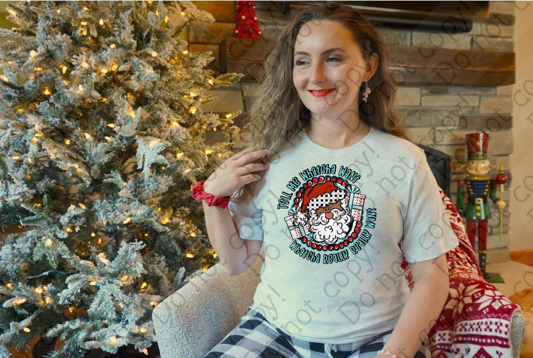 12-415 Tell Me Whatcha Want What You Really Really Want Brown Santa Completed Tee