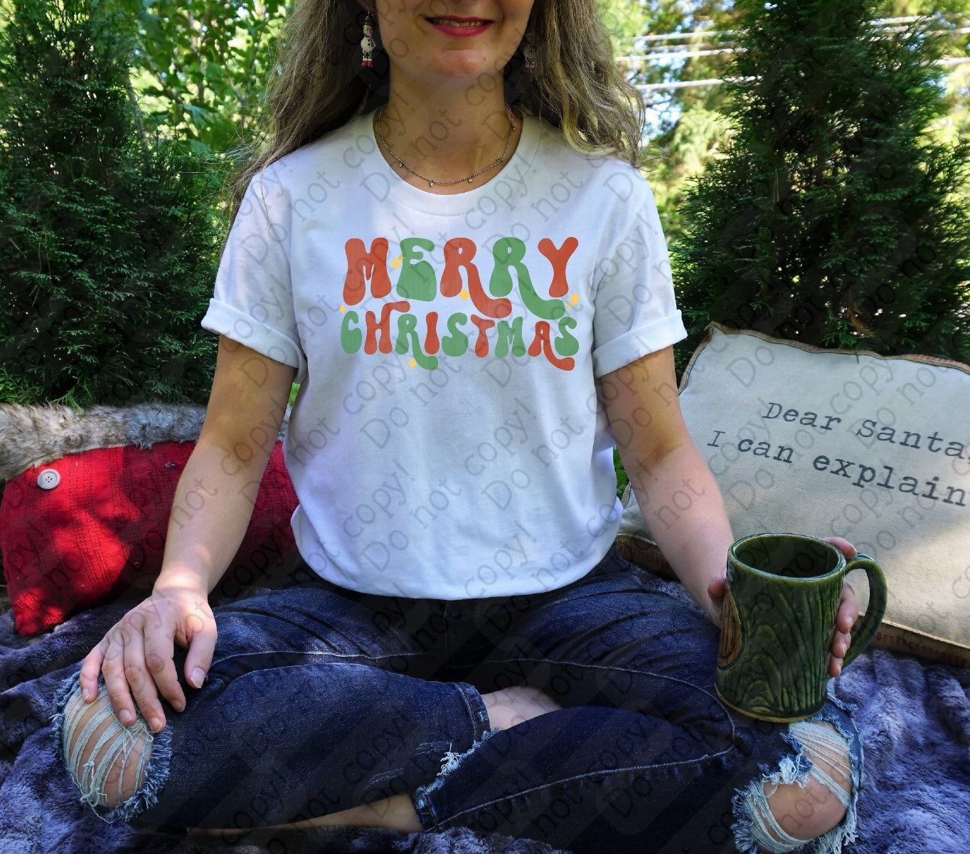 12-426 Retro Merry Christmas DTF TRANSFER ONLY