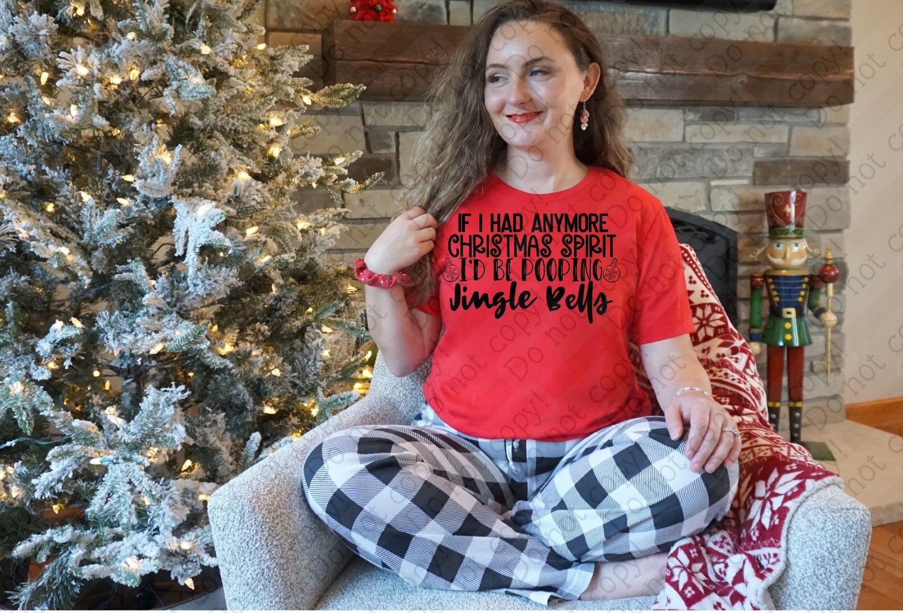 12-441-Any More Christmas Spirit, Pooping Jingle Bells DTF TRANSFER ONLY