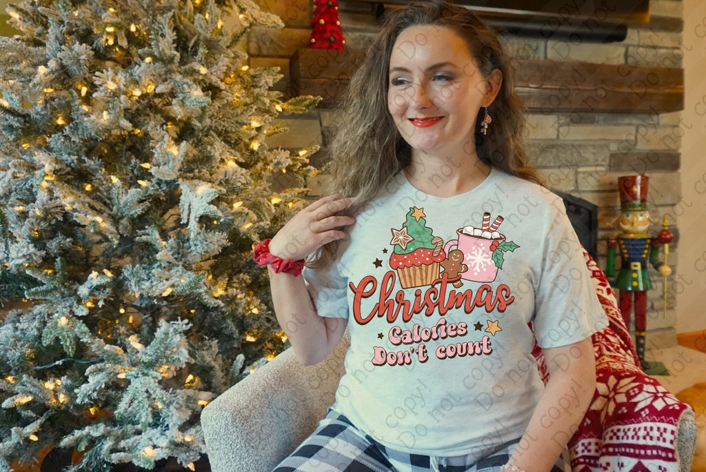 12-448 Christmas Calories Don't Count Completed Tee