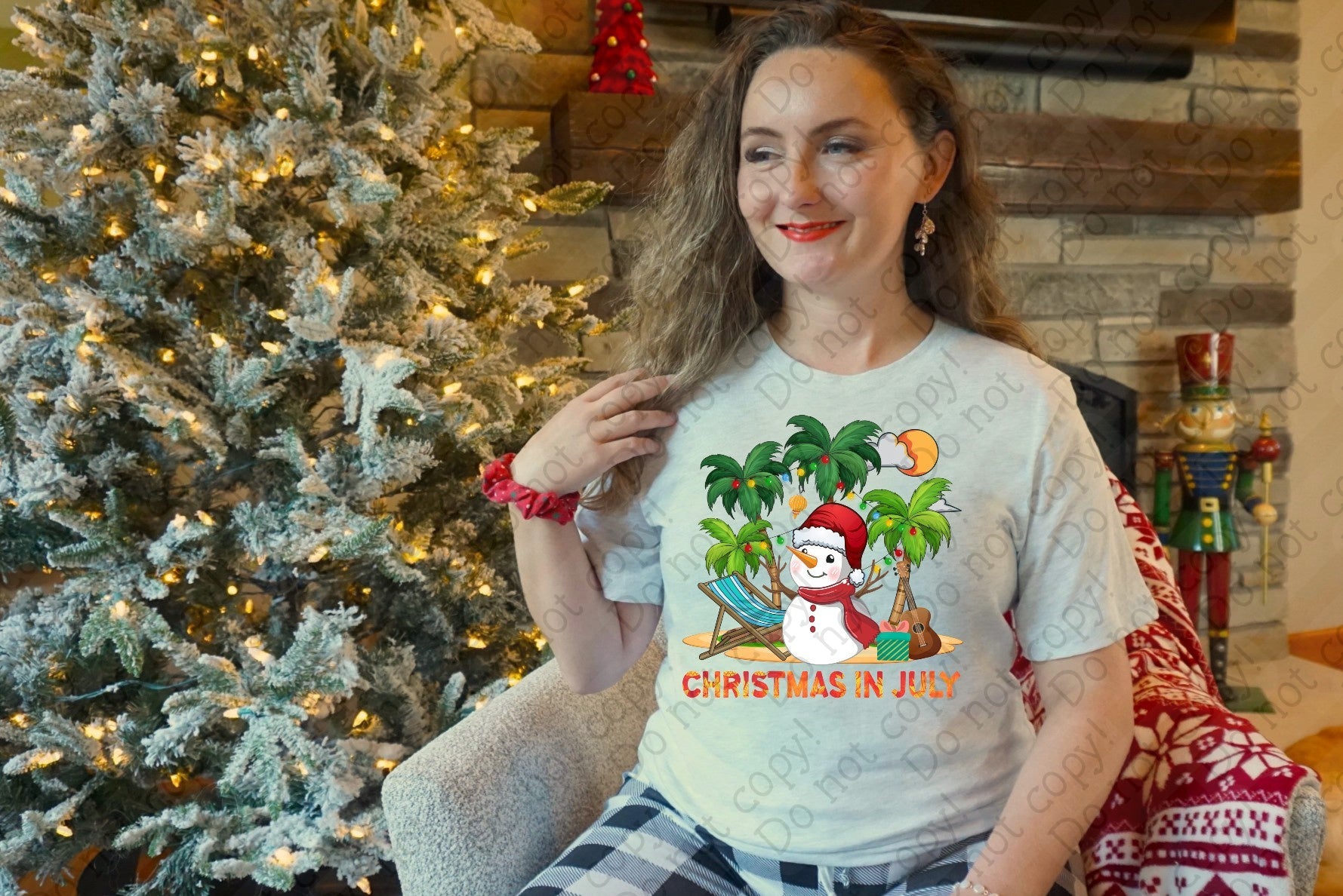 12-449 Christmas in July Snowman DTF TRANSFER ONLY