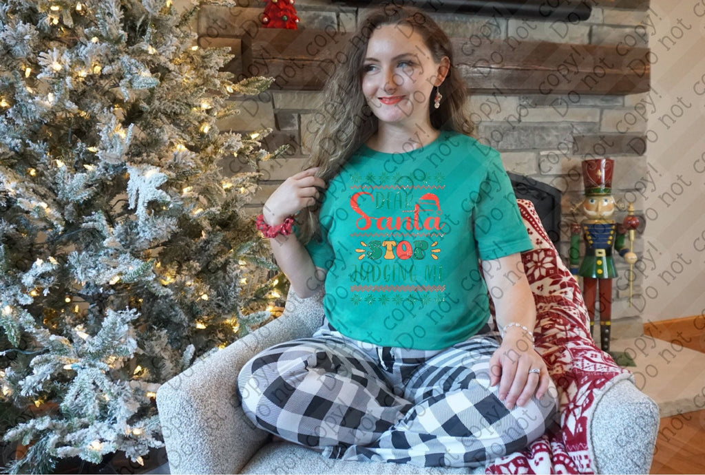 12-453 Dear Santa Stop Judging Me Completed Tee