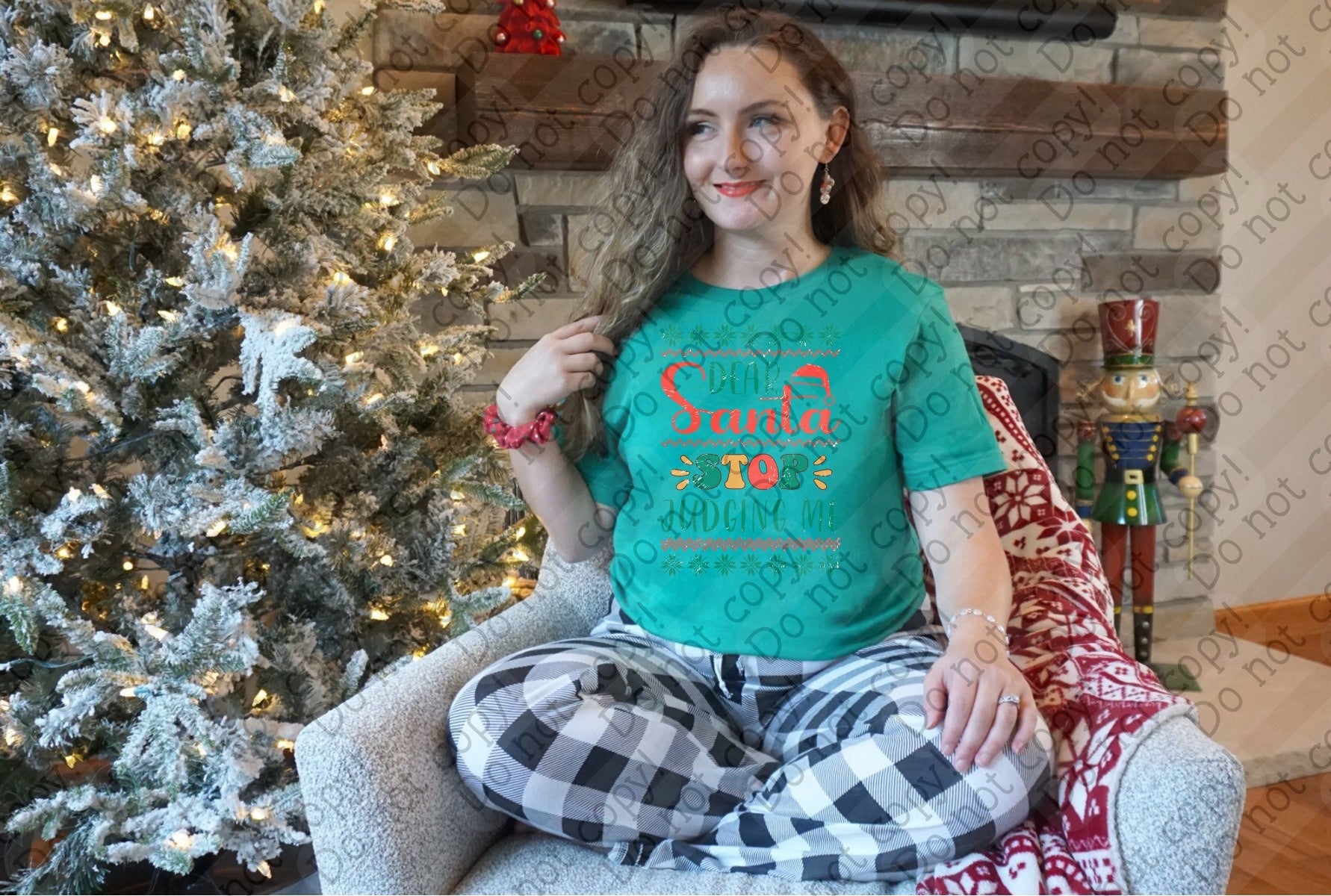 12-453 Dear Santa Stop Judging Me DTF TRANSFER ONLY