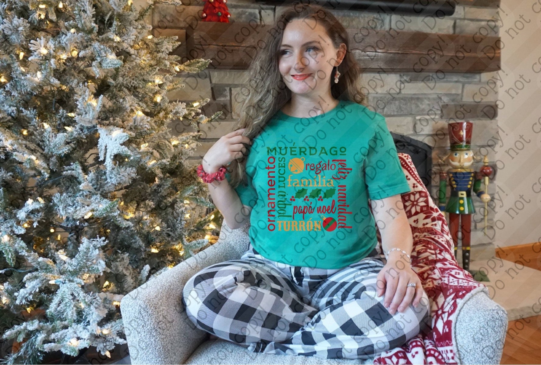 12-465 Feliz Navidad Familia DTF TRANSFER ONLY