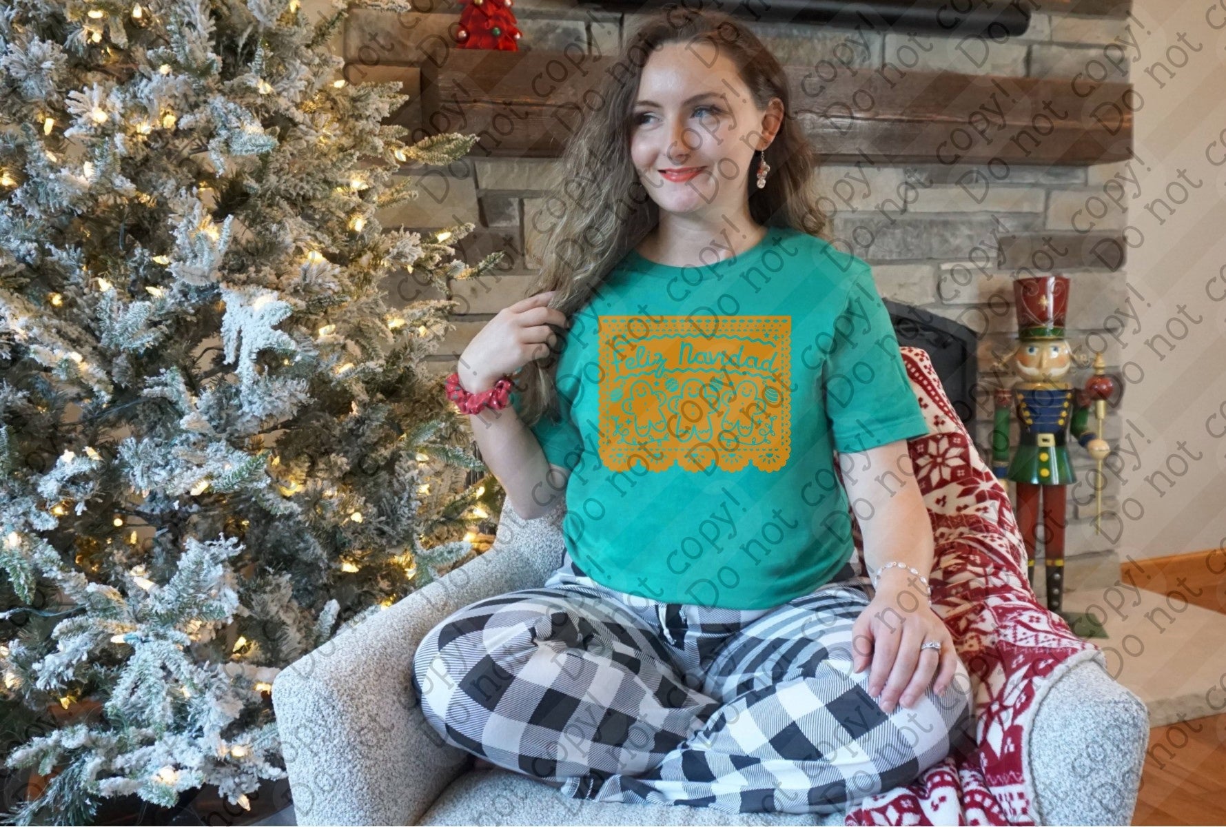 12-466 Feliz Navidad Gingerbread Men DTF TRANSFER ONLY