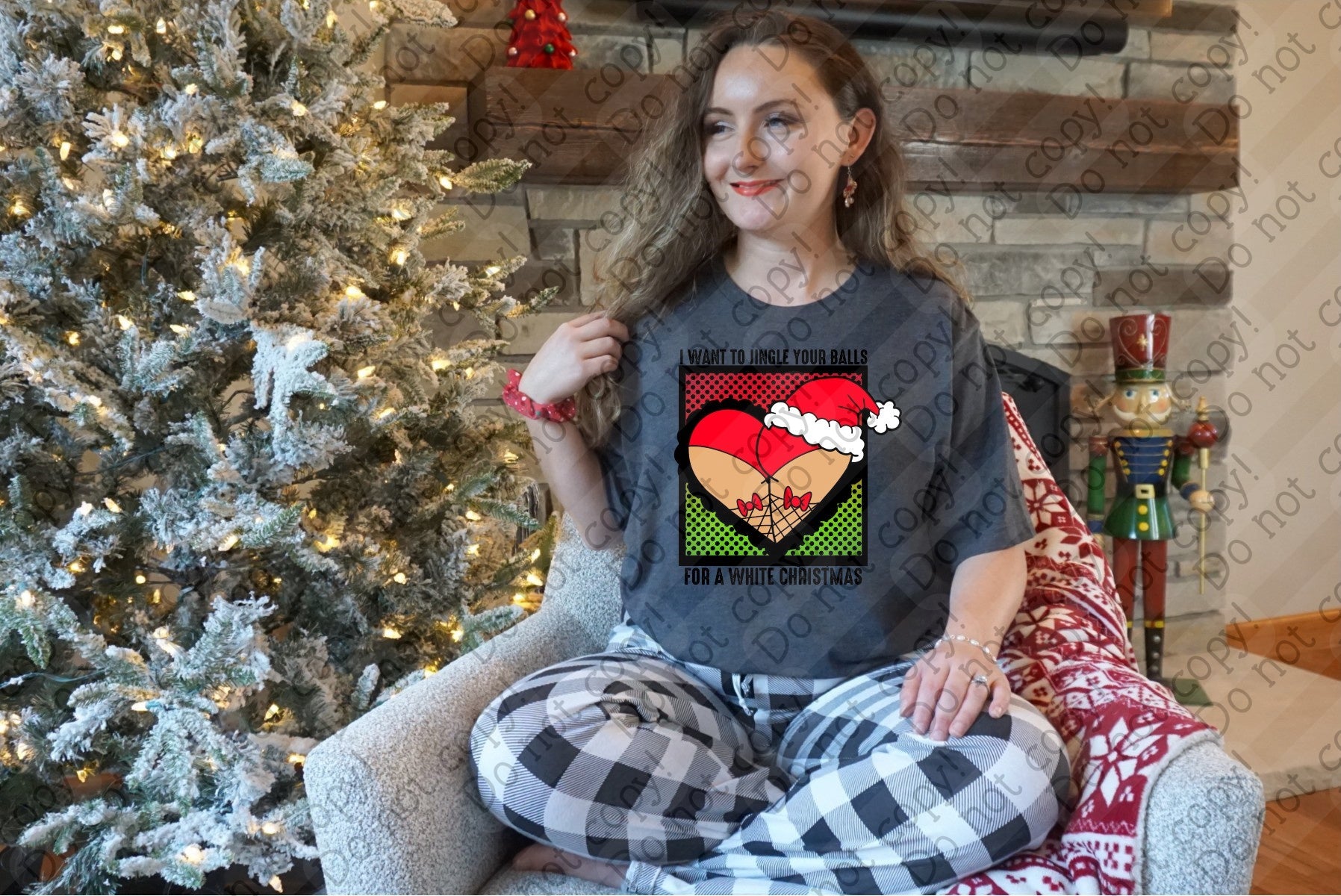 12-484 Want to Jingle Your Balls for a White Christmas DTF TRANSFER ONLY