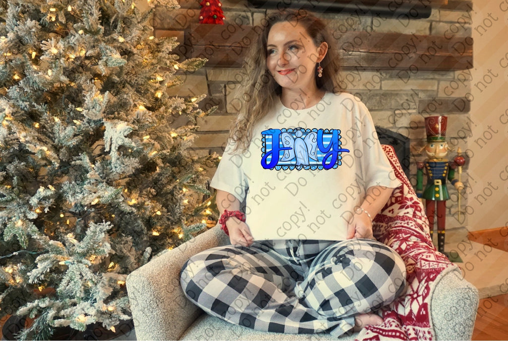 12-486 Joy Angel Blue and White Completed Tee