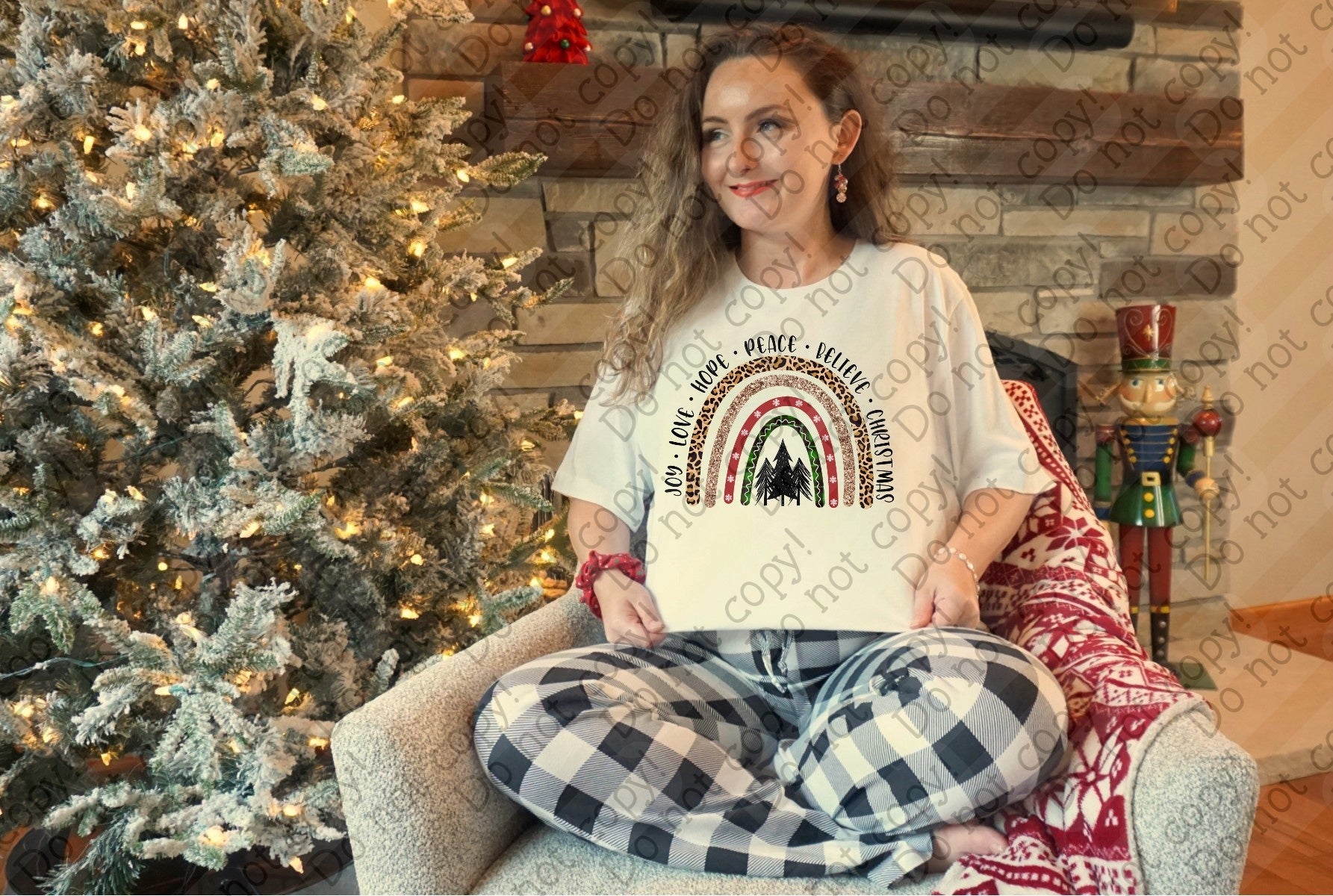 12-487 Joy Hope Peace Believe Rainbow DTF TRANSFER ONLY