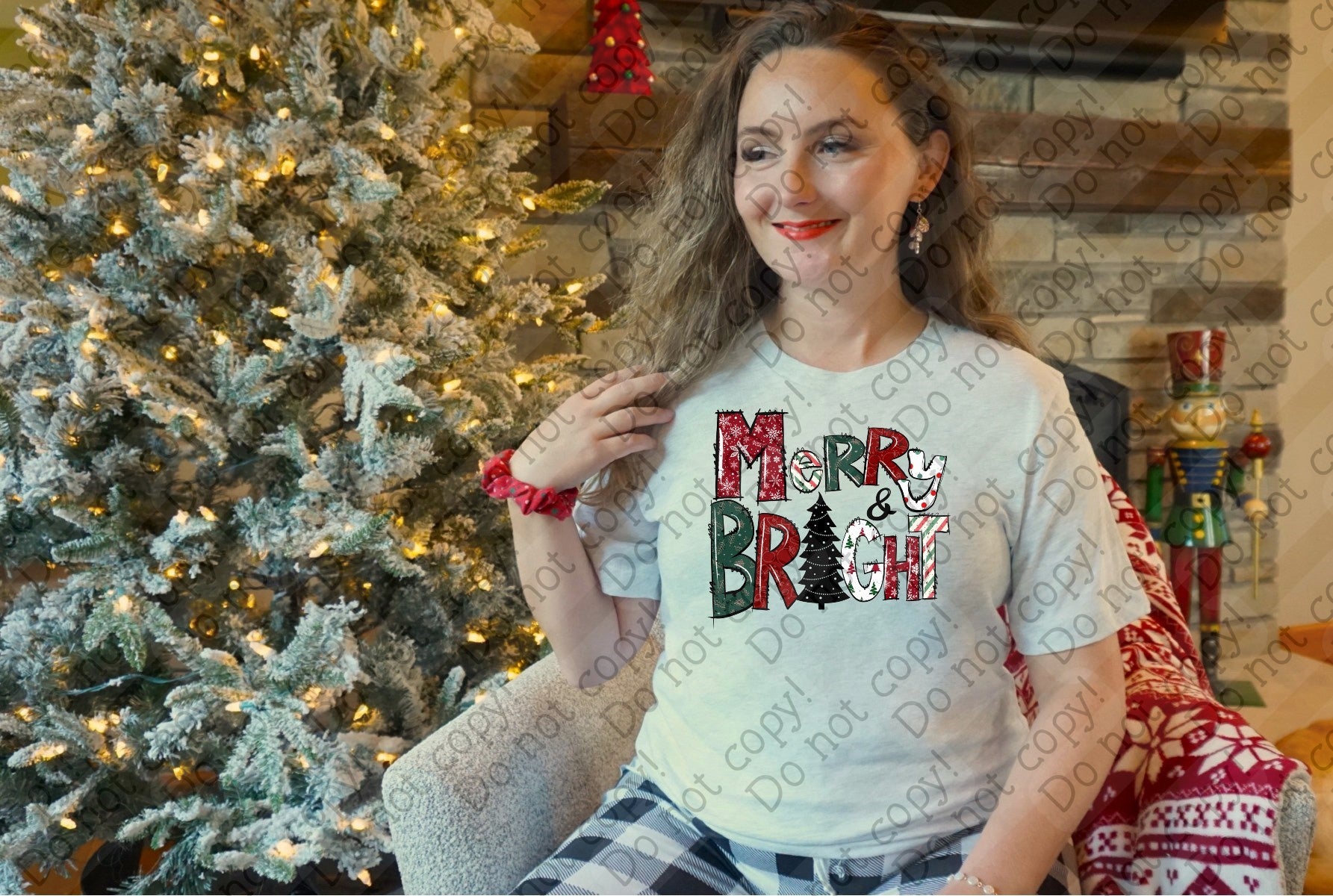 12-495 Merry & Bright DTF TRANSFER ONLY