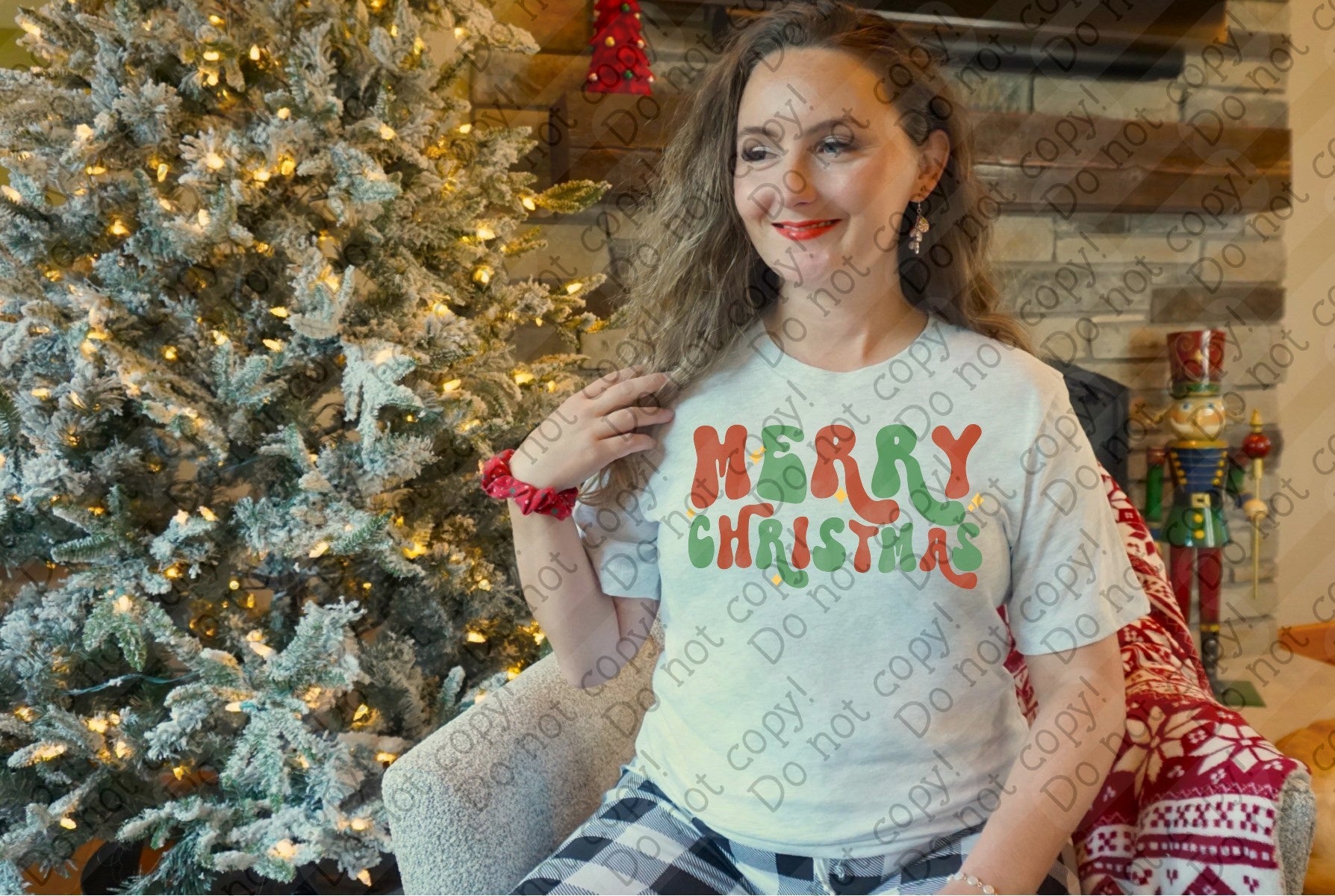 12-500 Merry Christmas DTF TRANSFER ONLY
