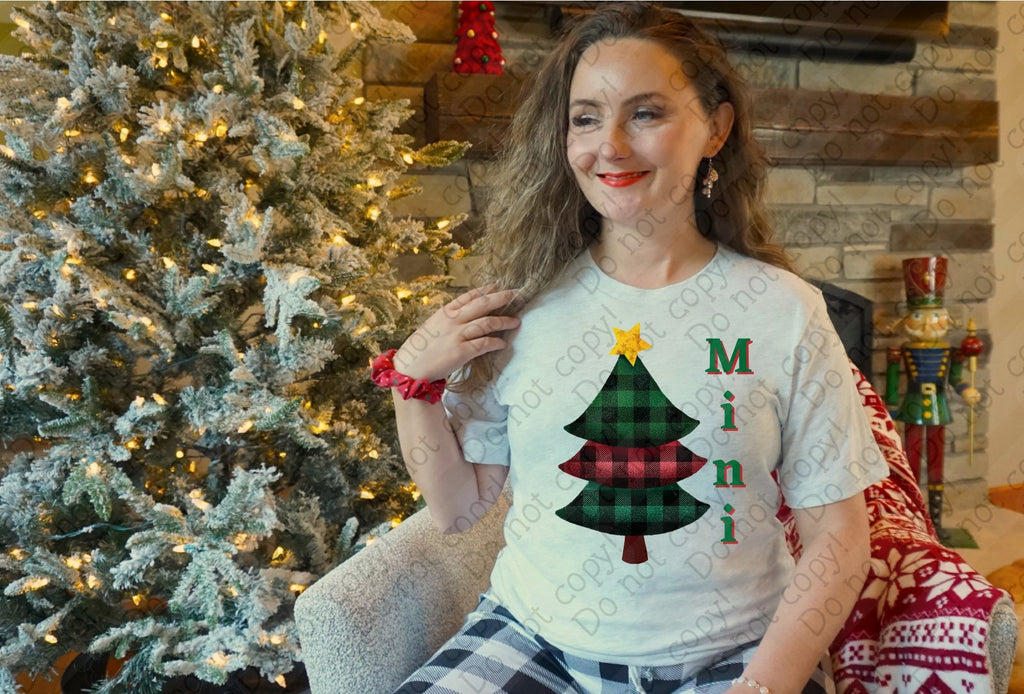 12-504 Mini Plaid Christmas Tree Completed Tee