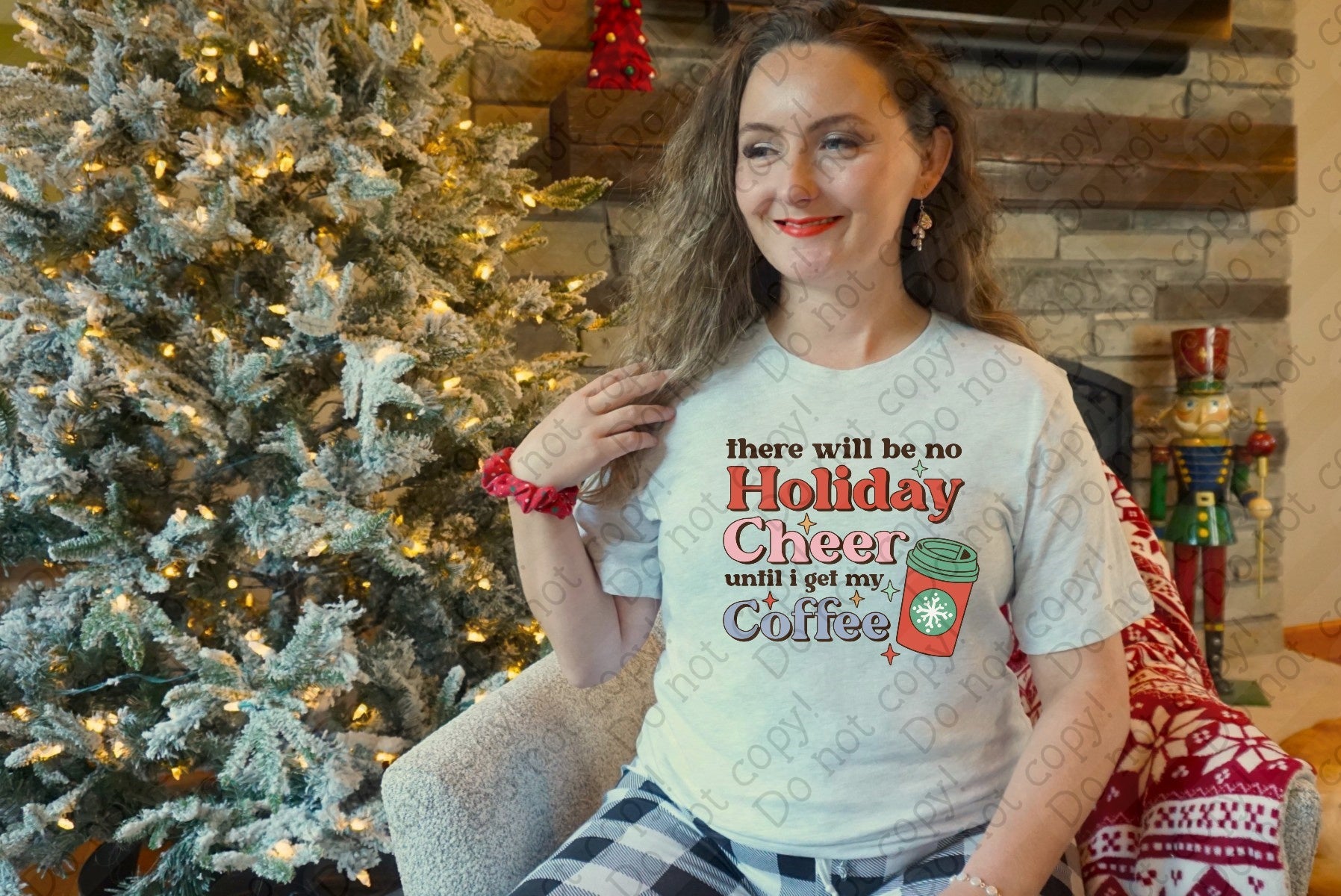 12-509 No Holiday Cheer Until I Get My Coffee Completed Tee